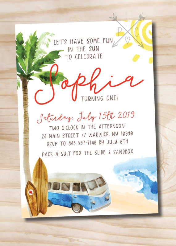 570x798 Beach Party Invitation
