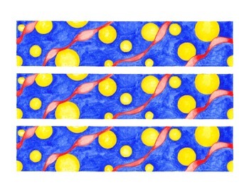 350x270 Circles And Ribbons Watercolor Bulletin Board Border Printable