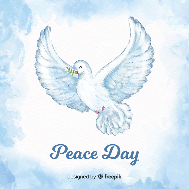 626x626 Peace Day Background With Watercolor Dove Vector Free Download
