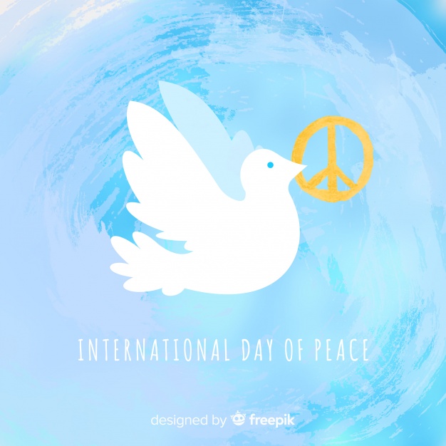 626x626 Watercolor Peace Day Background With White Dove Vector Free Download