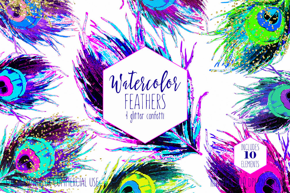 1008x671 Watercolor Peacock Feather Clipart Commercial Use Clip Art Teal