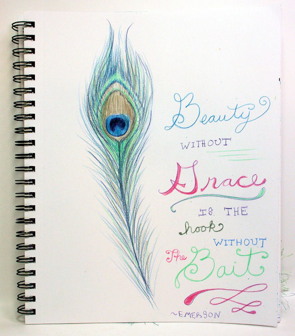 600x682 Painting Peacock Feathers With Pencils! The Frugal Crafter Blog