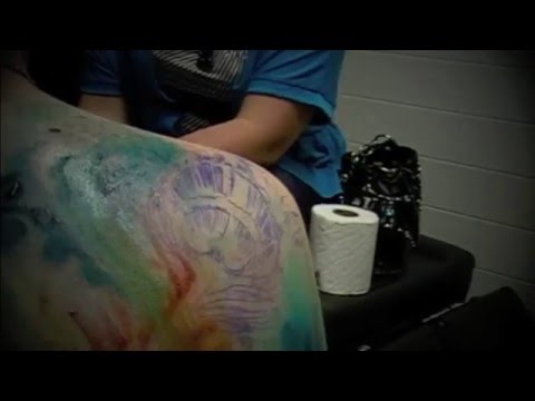 480x360 Peacock Feather Watercolor Tattoo Time Lapse