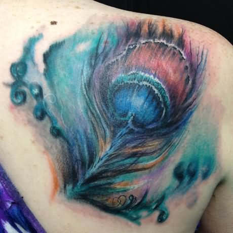 Watercolor Peacock Feather Tattoo at GetDrawings | Free download