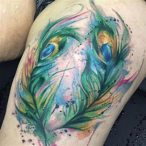 474x474 Watercolor Tattoo Peacock Feather. My New Tattoo