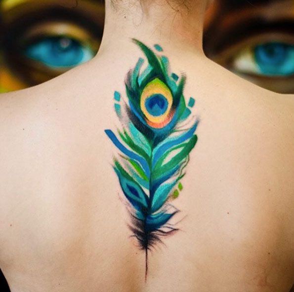595x592 Cool Tattoos Every Woman Wants List Peacock