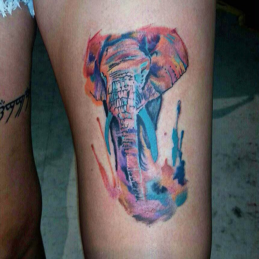 861x861 Watercolor Elephant By Dustin