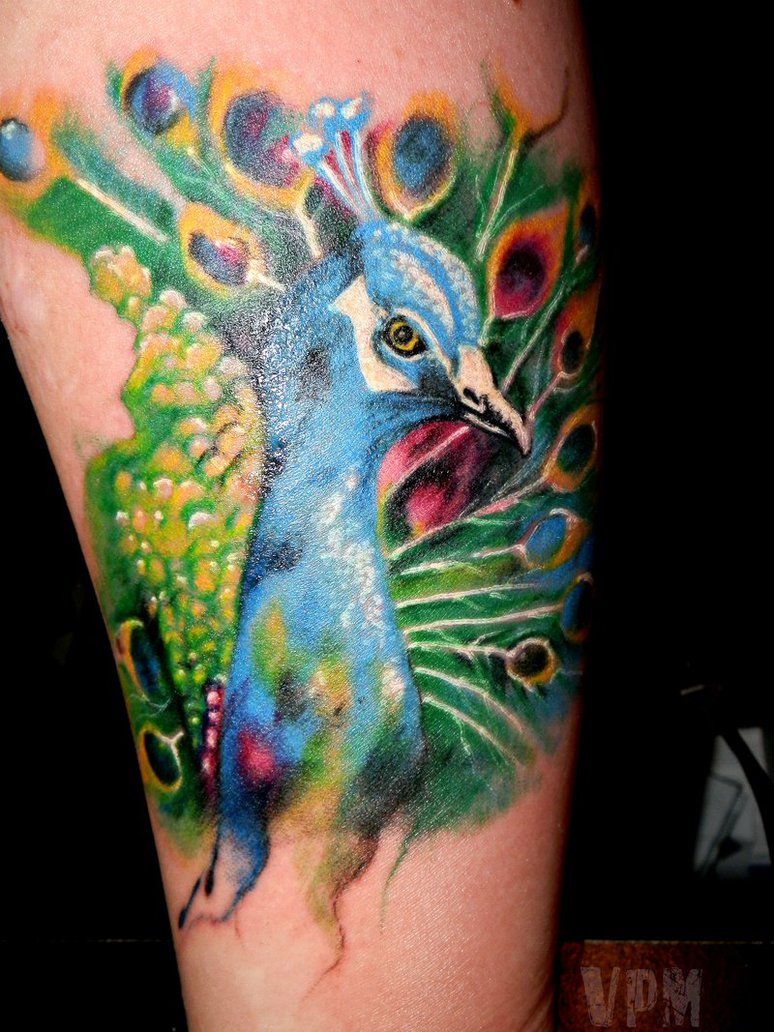 774x1032 Watercolor Peacock Tattoo By Vampireplaymate