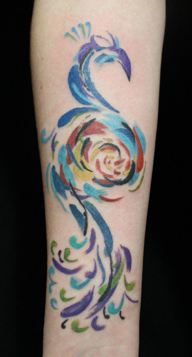 646x1200 Watercolor Peacock Tattooed By Laura