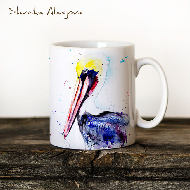 650x650 Brown Pelican Watercolor Coffee Mug