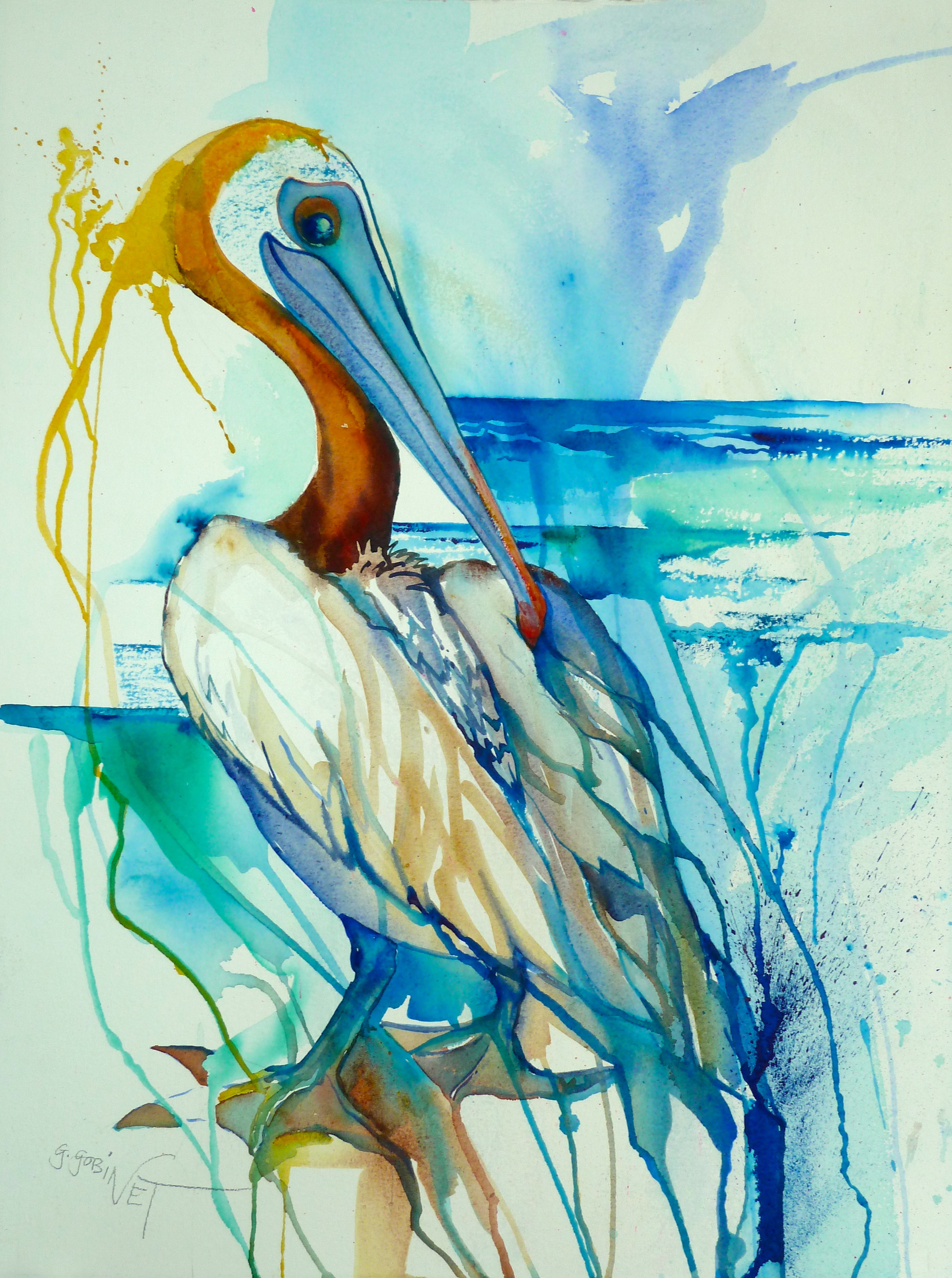 2731x3663 Brown Pelican Watercolor