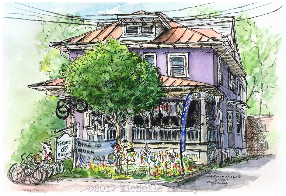940x645 Takoma Bicycle Watercolor Pen Amp Ink