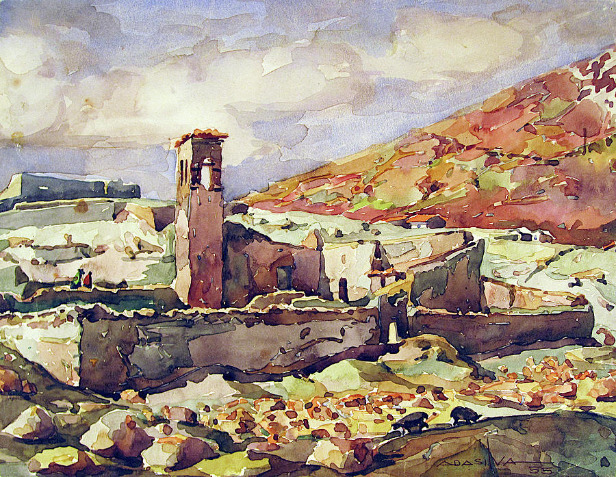 900x697 Wb1955bo001 Landscape Of Potosi 11.5x9 Painting By Alfredo Da Silva