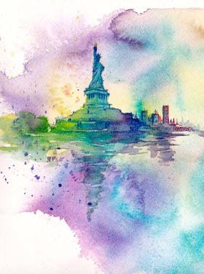 418x562 Watercolor Amp Watercolor Pencils Underpainting Amp Silhouette