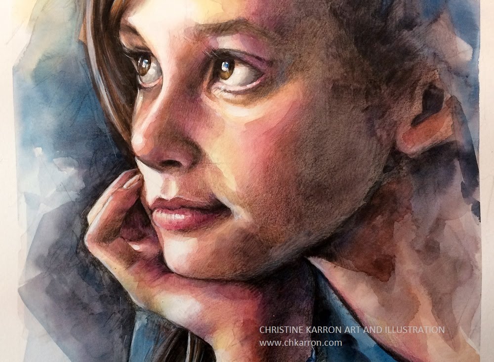 1000x734 Watercolor And Colored Pencils Portrait Speed Painting By Ch