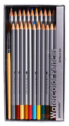 223x406 Watercolor Pencils Set Of 24 With Brush (3.75'X7.25'X1.5