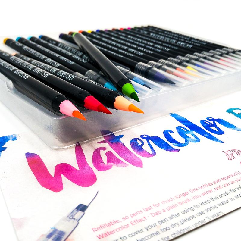 800x800 Vibrant Watercolor Brush Pen Set