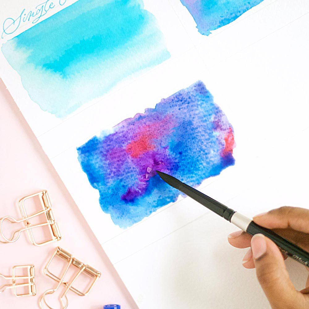 1000x1000 Watercolor Wash Using Tombow Brush Pens