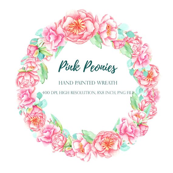 570x570 Watercolor Peonies Peony Clipart Wedding Peonies Garden Etsy
