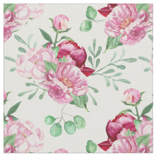 307x307 Pink Peony Fabric Zazzle