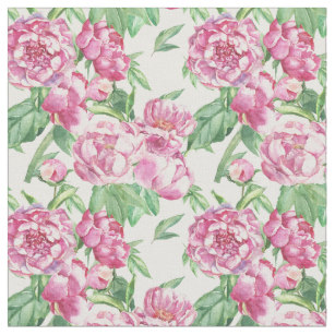 307x307 Watercolor Peonies Fabric Zazzle.co.nz