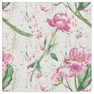 307x307 Watercolor Peony Fabric Zazzle
