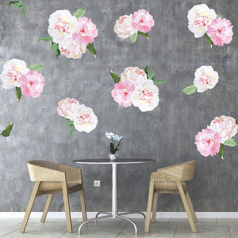 480x480 Watercolor Peony Flowers Fabric Wall Sticker Prt0091
