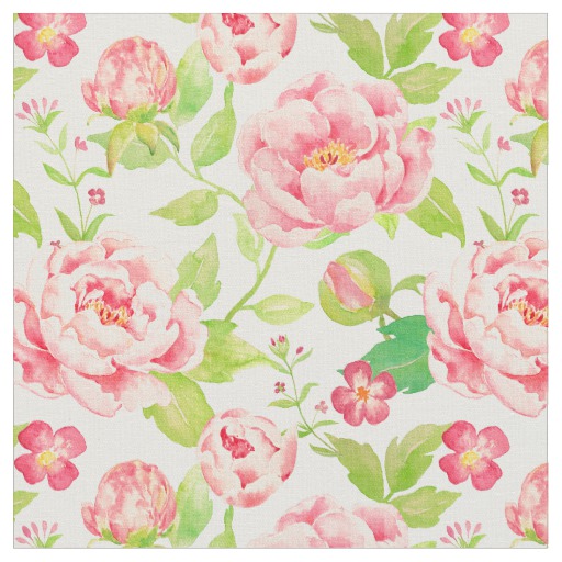 512x512 Watercolor Vintage Pink Peony Fabric