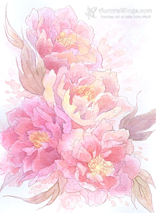 518x709 Watercolor Peony Tattoo