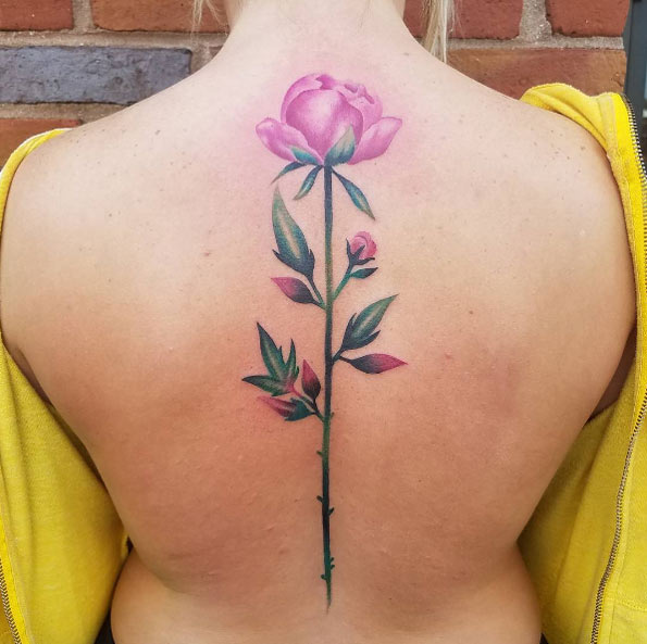 595x593 Watercolor Peony Tattoo