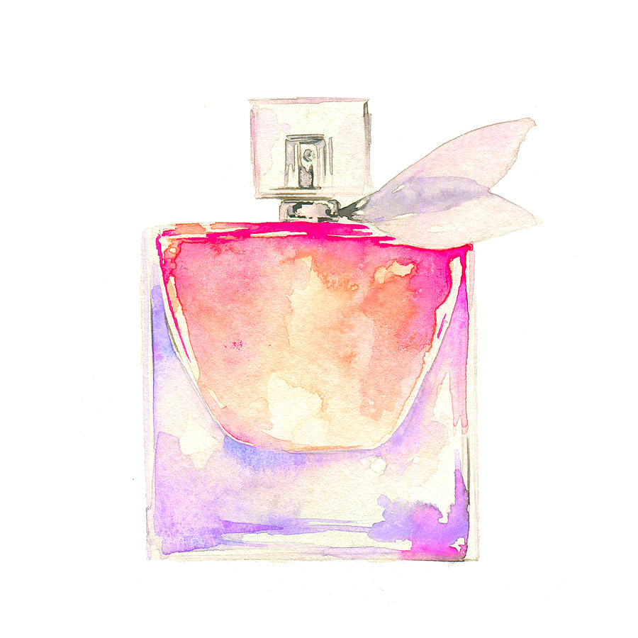900x900 Pink Perfume, Watercolor Fashion Illustration Painting By Koma Art