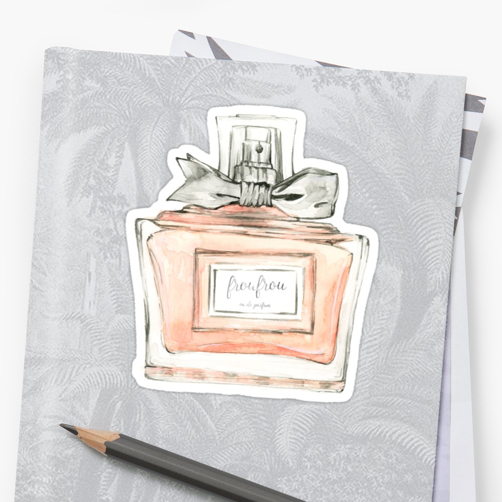 1000x1000 Watercolor Perfume Bottle Stickers By Southprints Redbubble