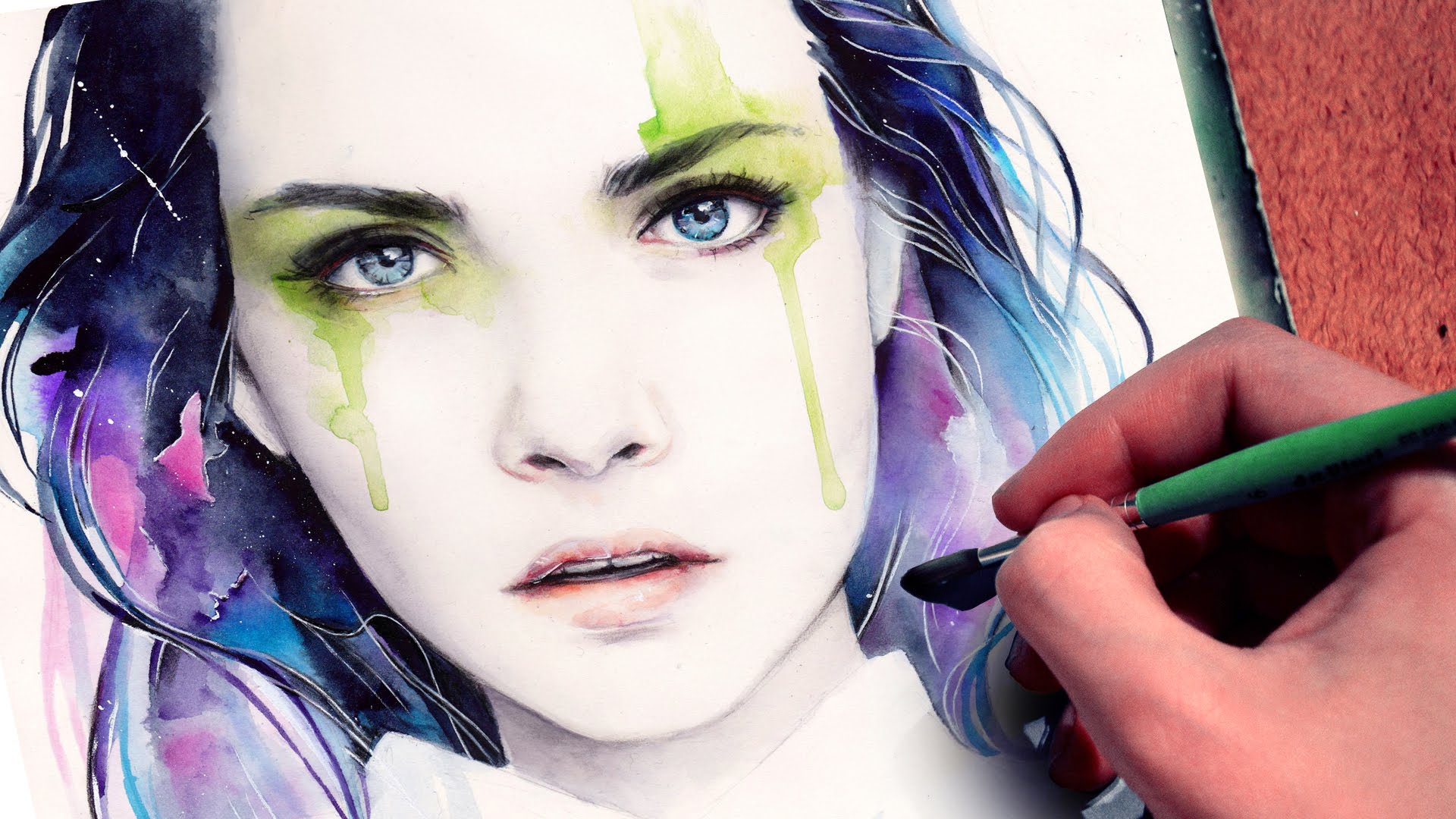 1920x1080 Watercolor Cara Delevingne Inspired