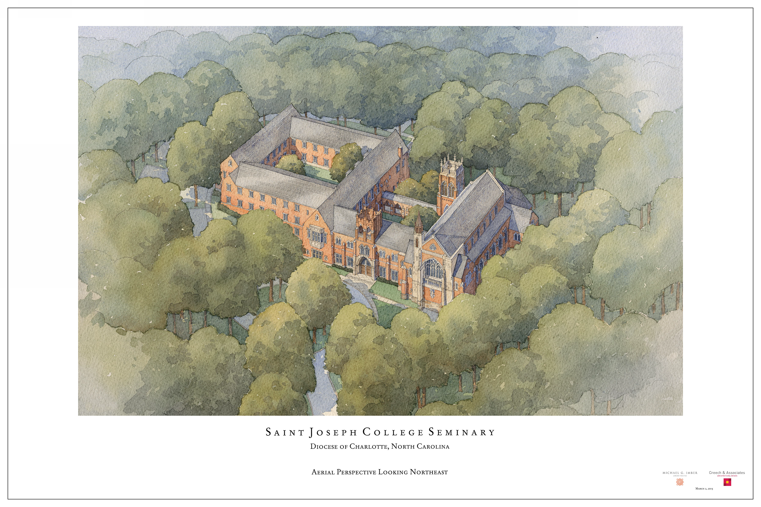 2592x1728 Seminary Aerial Perspective Watercolor St. Joseph College Seminary