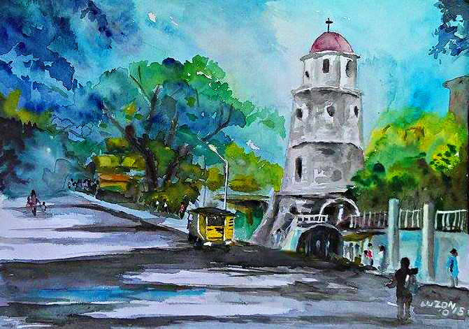 671x471 Dumaguete City, Philippines. Watercolor. 2015 By Danteluzon On