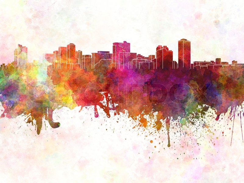 800x600 Manila Skyline In Watercolor Background Stock Photo Colourbox