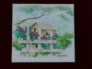 300x225 Philippines Art House Roses Wooden Fence Watercolor Painting