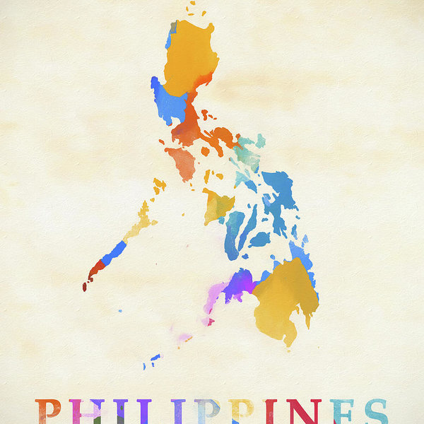 600x600 Philippines Watercolor Map Poster By Dan Sproul