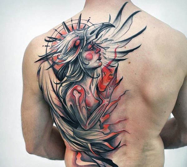 600x536 40 Phoenix Back Tattoo Designs For Men