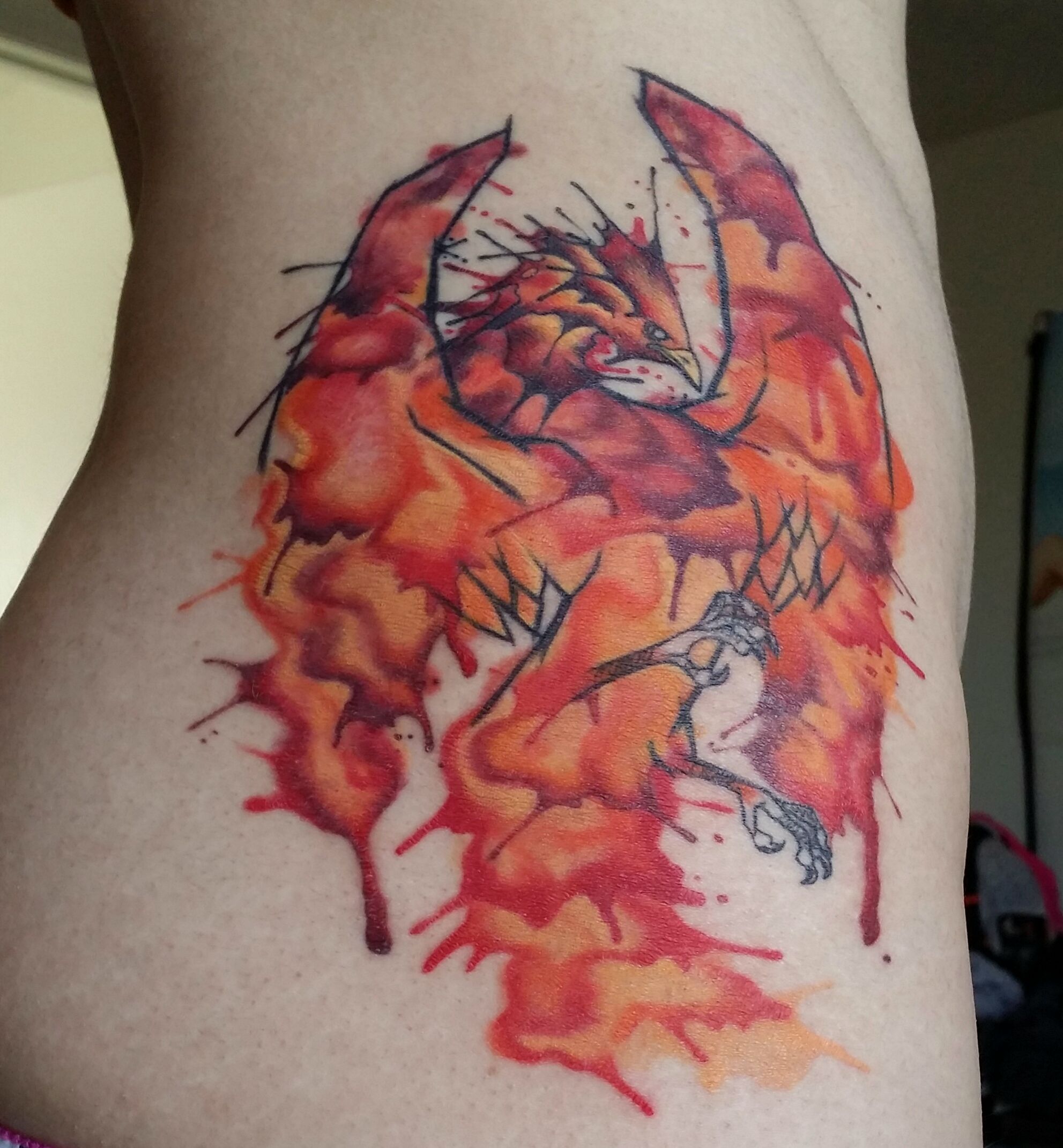 1983x2141 Watercolor Phoenix Tattoo Done By Tyson Taumaoe @ Studio 21 In Las