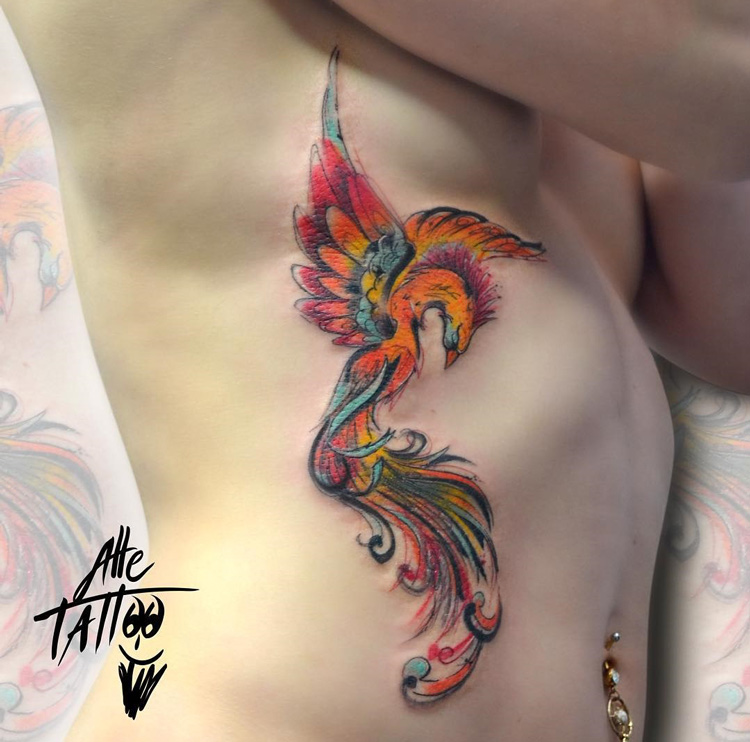 750x742 Phoenix Tattoo On Girls Side Best Tattoo Design Ideas