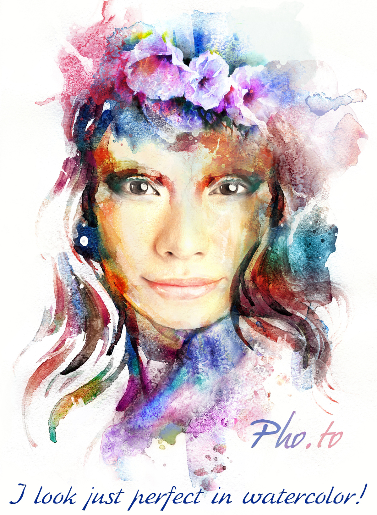 1200x1637 Female Watercolor Face In Hole Photo Effect Online.