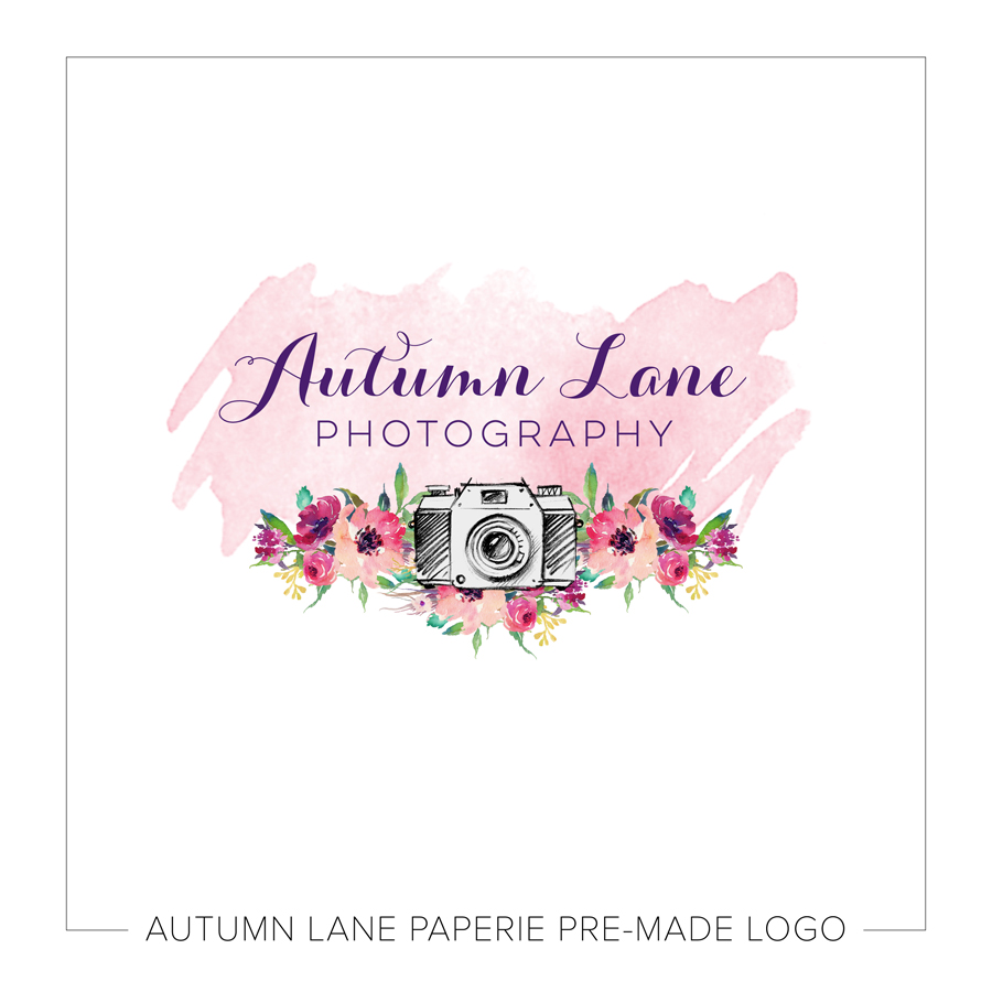 900x900 Pink Watercolor Floral Photography Logo