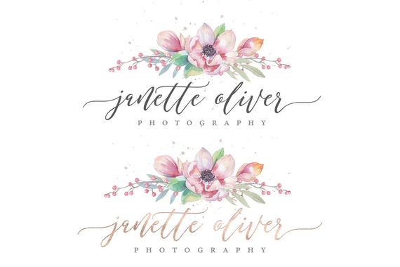 570x380 Watercolor Photography Logo Duo Cute Logo Wedding Etsy