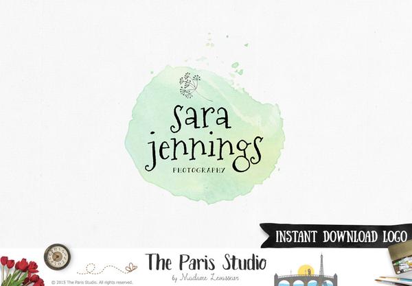 600x417 Instant Download Logo Photoshop Logo Watercolor Photography Logo