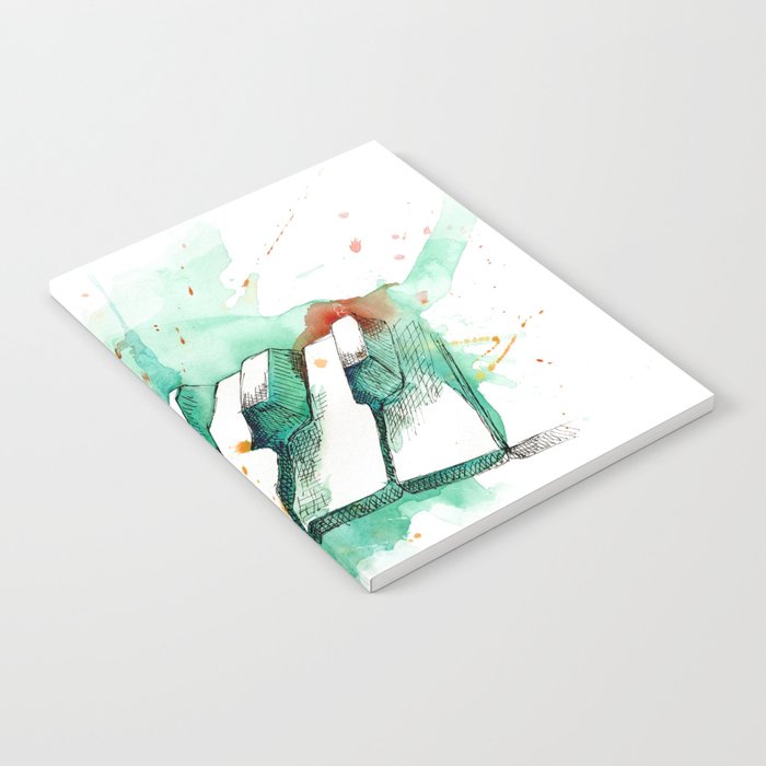 700x700 Watercolor Piano (Teal) Notebook By Jonathanmeyer Society6