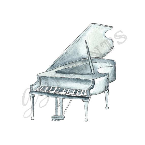 570x570 Watercolor Piano Clipart Music Clipart Etsy