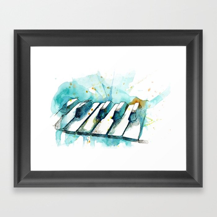 700x700 Watercolor Piano Framed Art Print By Jonathanmeyer Society6