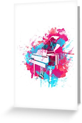 277x415 Watercolor Piano Greeting Cards By Nicomari Redbubble