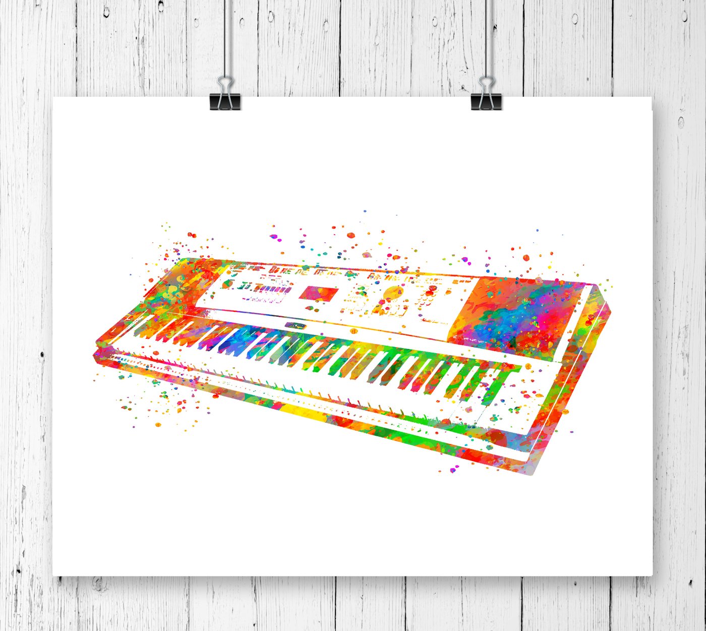 1400x1251 Piano Keyboard Watercolor Art Print